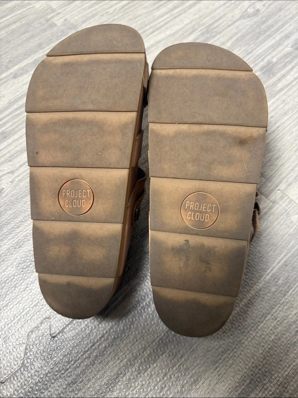 Project Cloud Tan Leather Convertible Strappy Comfort Sandals Size 7.5 - Picture 6 of 6
